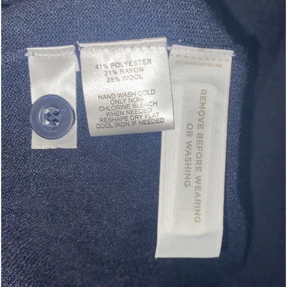 LOFT Woolblend Open Front Black Cardigan, Size Medium - Picture 6 of 8